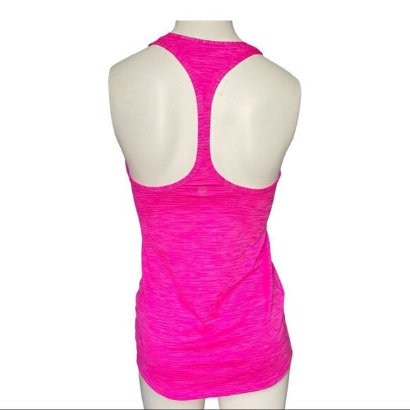 ATHLETA Chi I Pink Racerback Tank Top Shadow Stripe High Neck Light Womens XXS - Picture 5 of 10